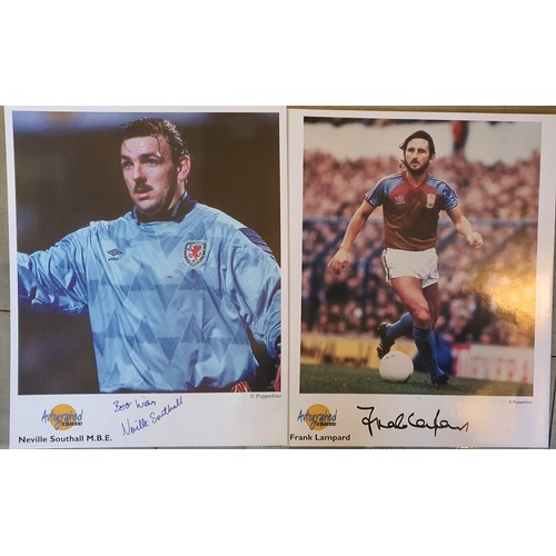 14 - Two Autographed Editions Signed Photo Fact Sheets . Neville Southall and Frank Lampard