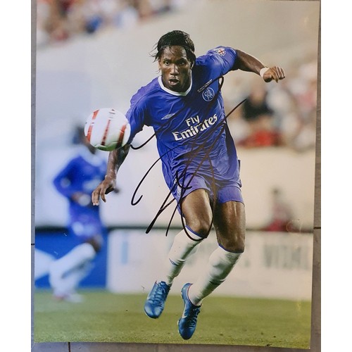 10 - Didier Drogba Signed Photograph ( A4)