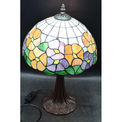 147 - Art Nouveau Table Lamp with Tiffany Style Shade (working when tested) 18