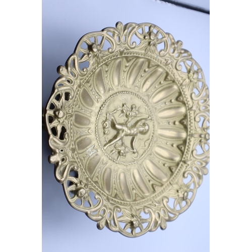 149 - Art Nouveau Solid Brass Dish - Decorated With Ornate Cherub (9