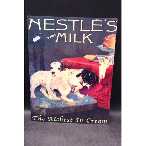 156 - Nestle's Milk The Richest in Cream Metal Sign (12