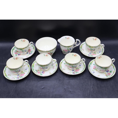 159 - A Set of 6 T.F & S Chine Cups and Saucers With Milk Jug and Sugar Bowl