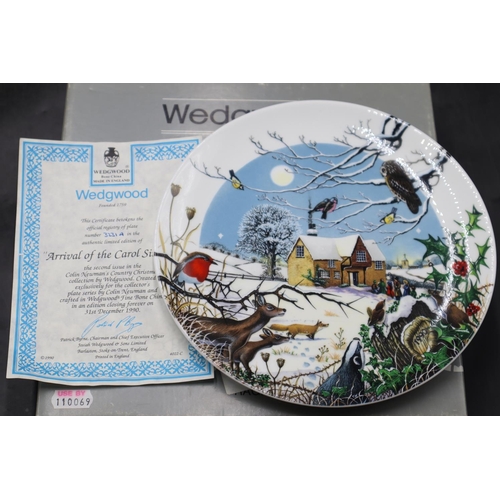 170 - Two Wedgwood Colin Newman Christmas Plates Complete with Certificates and Boxes