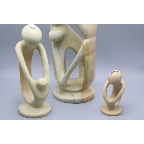 108 - Three Soapstone Family Figures