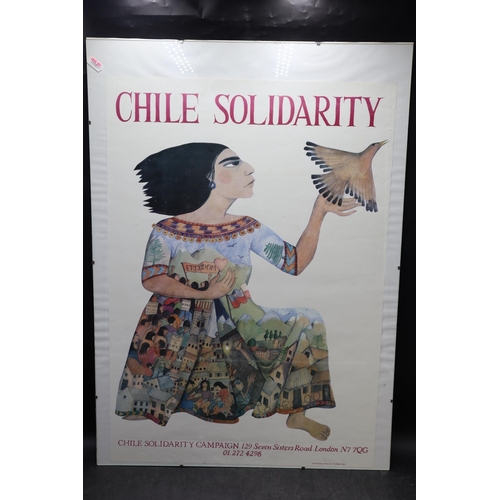 198 - A Chile Solidarity Campaign Poster Glazed and Mounted 70 x 50 cm