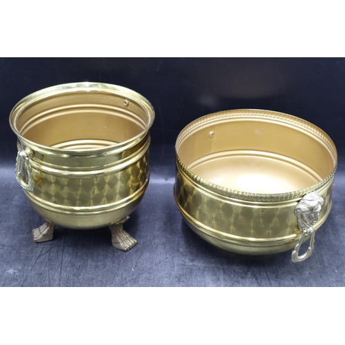 199 - Two Brass Coloured Planters (Largest 8.5