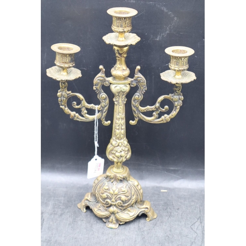 200 - Art Nouveau Decorative Brass Candelabra (14