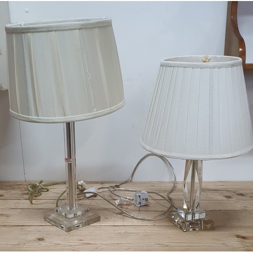 201 - Two Glass Table Lamps