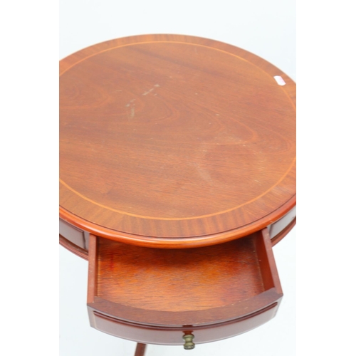 212 - A Circular Side Table With Drawer