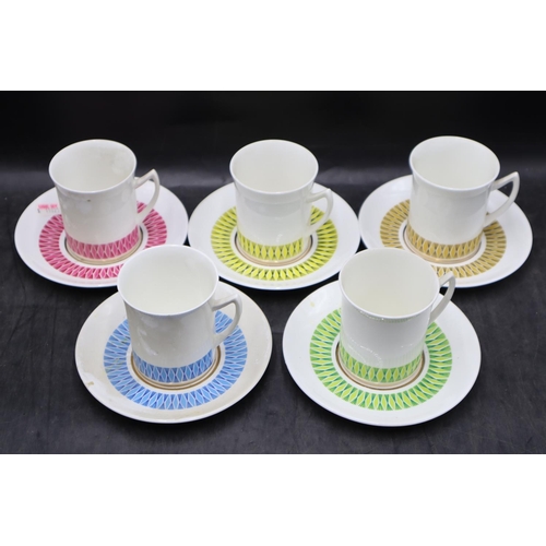 132 - Set of 5 Cups and Saucers from the Calypso Elizabethan fine bone China range