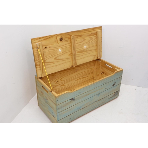 308 - Pine Storage Box With Carry Handles 80 x 39 x 38 cm approx