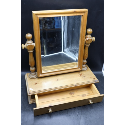 371 - Wooden Dressing Table Mirror with Drawer