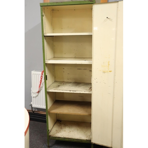 392a - Industrial Vintage Steel Cabinet with 5 Shelves and Single Door (71