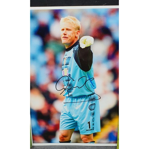 51 - Five Autographed Photos (approx a4) Peter Schmeichel , Michael Owen(with COA), Zola (with COA) Tony ... 