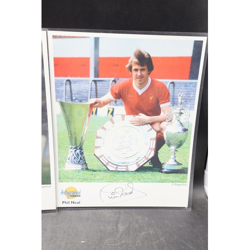 75 - Selection of 8 Autographed Edition's Signed Pictures including Alan Mullery, Phil Neal, John Barnes ... 