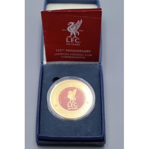 83 - Liverpool FC 24 Carat Gold Plated Proof Medallion celebrating 125 Years complete with Certificate of... 