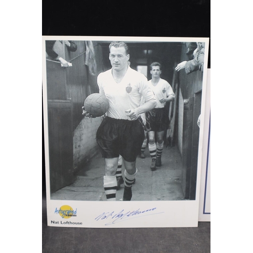 98 - Nat Lofthouse Signed Autographed Editions Photo Facy Sheet and His Funeral Service Book