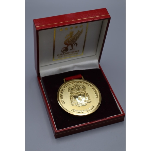 62 - Liverpool FC 2001 Istanbul Champions of Europe Medal Complete with Case