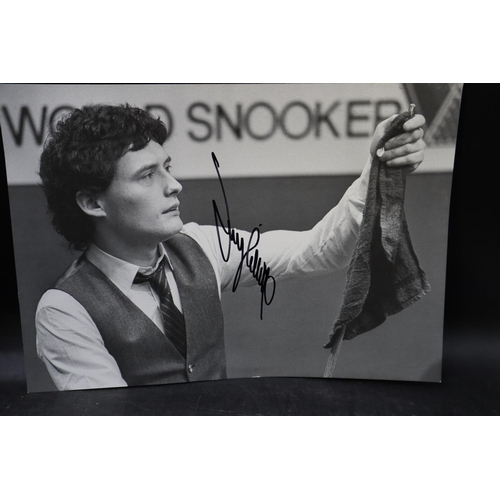 92 - Six Autographed Snooker Photos. Stephen Hendry, Jimmy White, John Parrot, Cliff Thorburn, John Virgo... 