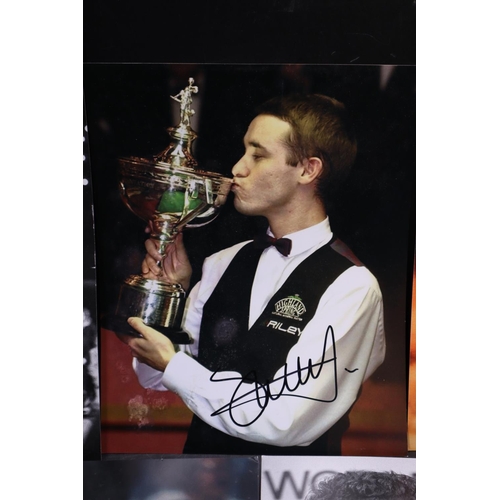 92 - Six Autographed Snooker Photos. Stephen Hendry, Jimmy White, John Parrot, Cliff Thorburn, John Virgo... 