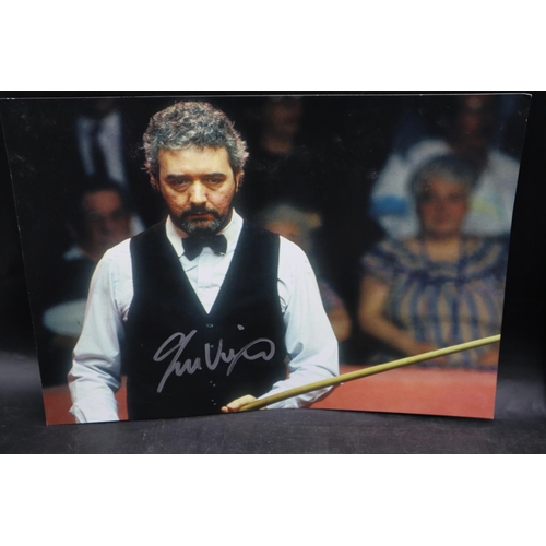 92 - Six Autographed Snooker Photos. Stephen Hendry, Jimmy White, John Parrot, Cliff Thorburn, John Virgo... 