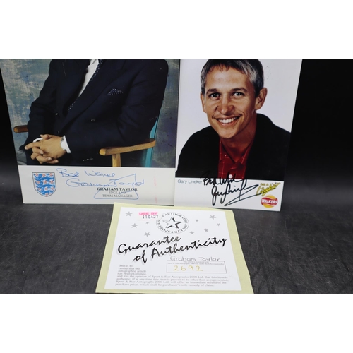 93 - Two Signed Photos. Graham Taylor ( England Manager) and Gary Lineker