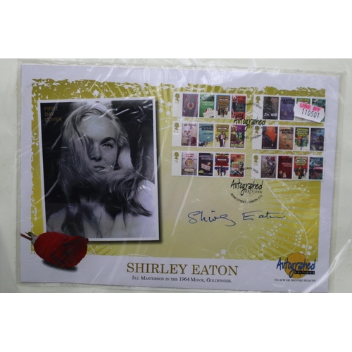 111 - Signed Bond Girl Cover, Shirley Eaton From The 1964 Movie, Goldfinger. The Cover Features Stamps Com... 