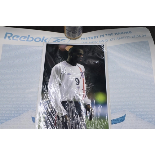 117 - Signed Photo of Michael Ricketts ( Bolton Wanderers) and a Signed Poster Signed by Bruno N'Gotty, Fl... 