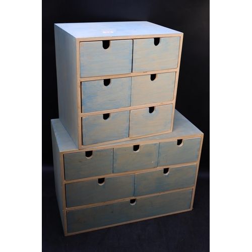 263 - Two Sets of 6 Drawers . I measures 16.6 x 11 x 8 inches and the other 11 x 11 x 8 Inches.