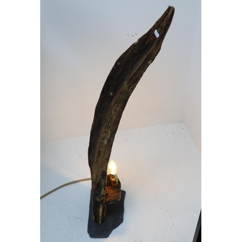 171 - Driftwood Lamp On Slate Base (working when tested) 39