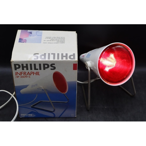 295 - Vintage Phillips Infraphil Heat Lamp working when tested in original box