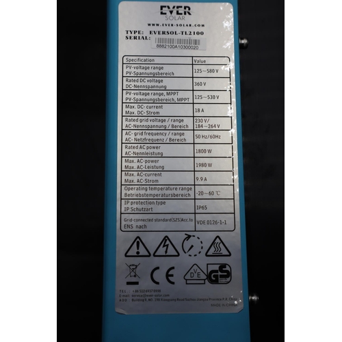 296 - Evesol tl2100 Solar power Inverter