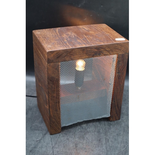 180 - Mahogany and Mesh Lamp (9