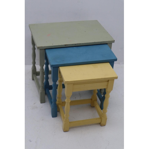 340 - Pastel Coloured Nest of Three tables