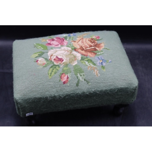 353 - Embroidered Footstool approx 14