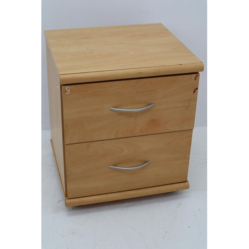 355 - Light Brown Two drawer Bedside table 21