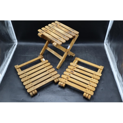 393 - Three Wooden Folding Plant Stands 9