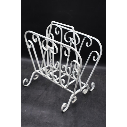 394 - Mid Century Wrought Iron Magazine Rack