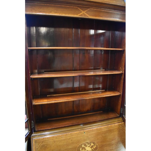 359 - Bureau Bookcase with Twin Glass Doors and 4 Drawers (87