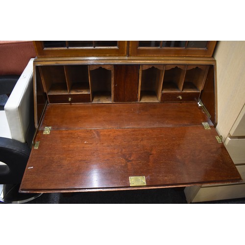 359 - Bureau Bookcase with Twin Glass Doors and 4 Drawers (87