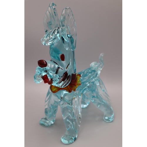 140 - Vintage mid century 60s 70s rare Murano glass Scottie dog with Uranium Elements 9.5