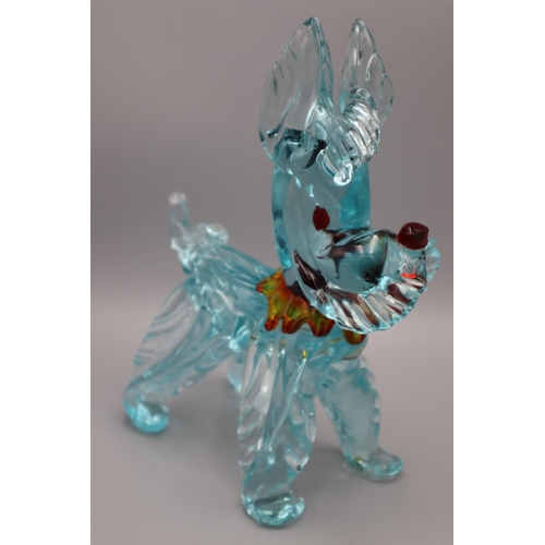 140 - Vintage mid century 60s 70s rare Murano glass Scottie dog with Uranium Elements 9.5