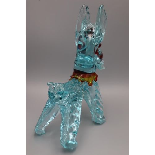 140 - Vintage mid century 60s 70s rare Murano glass Scottie dog with Uranium Elements 9.5