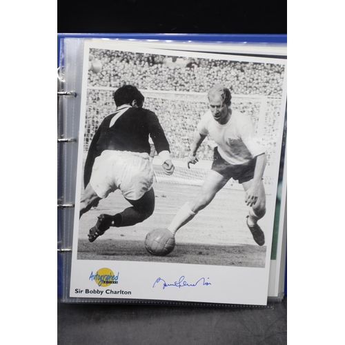 453 - An Autographed Editions Album of Signed Photo Fact Sheets. Signatures Include, Bobby Charlton, Steve... 