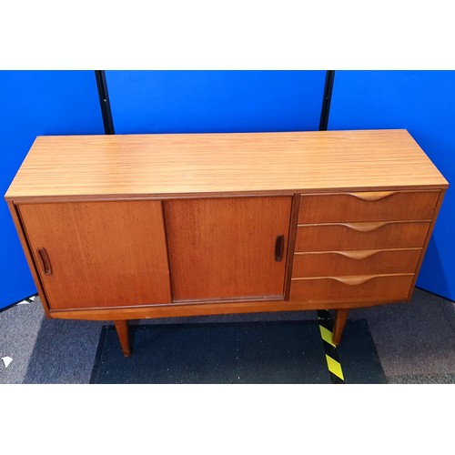 1 - Mid Century Modern Sideboard. Dated 1968. Has 2 Sliding doors and 4 Drawers Measures 54 inches Wide ... 