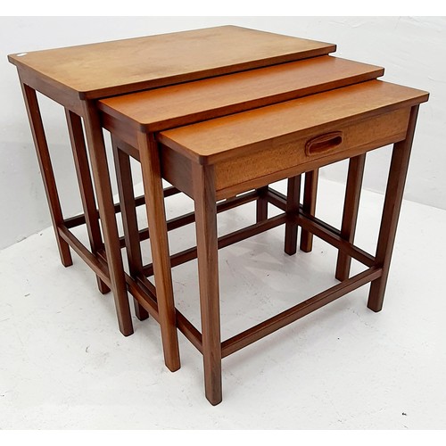 6 - Mid Century Danish inspired Nest of 3 Tables With Drawer in The Smallest of The Nest