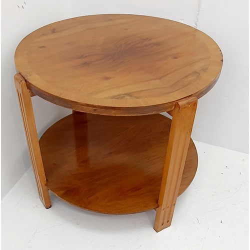 19 - Round Coffee Table With Magazine Shelf . Approx 24