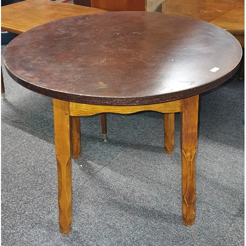 40 - A Low Rustic Round Pub Style Table 24 Inches Diameter and 20 Inches High