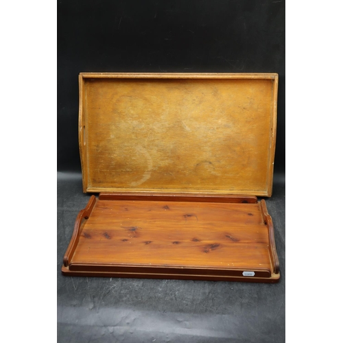 44 - Two Vintage Wooden Serving Trays  (Largest 21