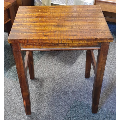 47 - This and The Following Two Lots Are A Matching Set. A Red Wood Side Table Measuring 21Inches Wide x ... 